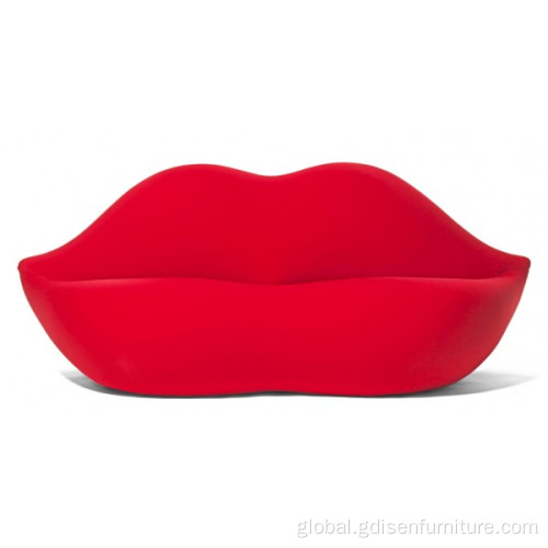 Modern Two Seater Home Furniture Living Room Couch Loveseat Sofa Hot Red Lip Sexy Flaming Kiss Shaped Sofa High quality fabric upholstery famous living room sofas furniture Special Design Red Lip Shaped Bocca Sofa Living Room Furniture Supplier